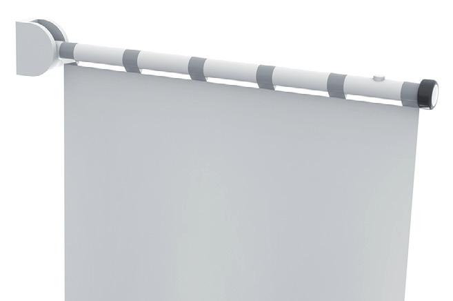 Tringle rabattable longueur 800 mm, Ø 34 mm, en nylon, tube lisse, en option avec protection antibactérienne intégrée, voir chapitre Information, Code avec noyau continu en acier