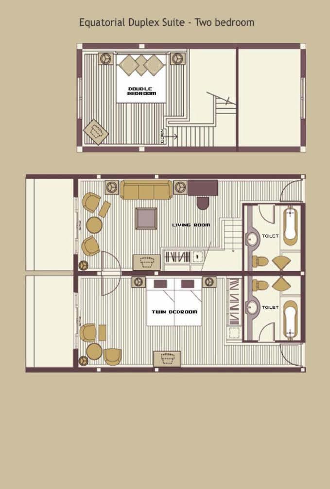 4 Equatorial Duplex Suite de 91 m2 2 chambres à coucher
