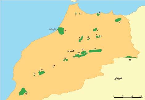 الجزء الثالث تقارير الدول ودراسات الحالة : المغرب المناطق النباتية الهامة في جنوب وشرق البحر المتوسط.