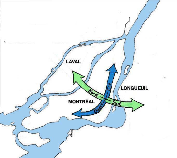 7- Optimisation du transport collectif à Montréal Axes cardinaux du
