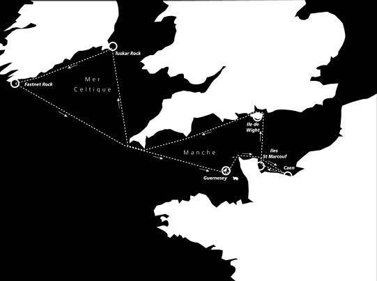 parcours varié, pour moitié en parcours côtier en France, Royaume-Uni, Irlande et pour moitié en parcours au large en Manche et en Mer Celtique.