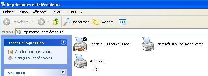 Créer un fichier «.pdf» : Il ne nous reste plus qu'à tester notre imprimante virtuelle.
