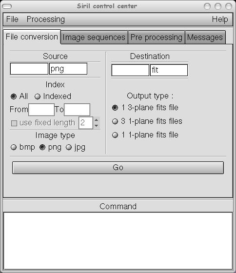 2 Changer de répertoire 2.1 Conversion Les images capturées sont nommées de 1.png à 1000.png. La première chose à faire est de convertir ces images en FITS.