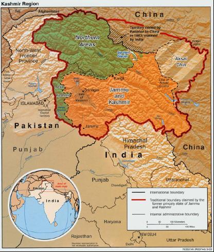 CACHEMIRE Territoire divisé entre trois puissances nucléaires: Azad Kashmir (Pakistan) Aksaï Chin (Chine) Cachemire indien (État de J&K, Inde) Mouvement d indépendance depuis