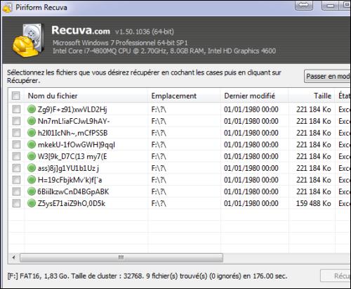A la fin de l'opération, toute récupération de fichiers sur votre lecteur sera impossible par un utilisateur avancé (avec un logiciel dédié, comme Recuva 2 par exemple).