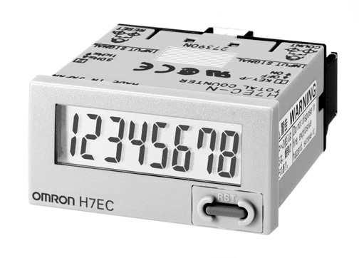 Compteur totalisateur autonome H7EC Huit chiffres plage de comptage de 0 à 99 999 999. Vitesse d'entrée double : 30 Hz 1 khz (sauf les modèles à entrées mutli-tensions c.a./c.c.) Compteurs Structure du numéro de modèle Légende des numéros de modèles H7EC - N - 1 2 3 1.