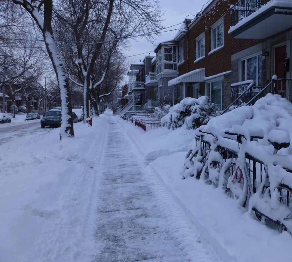 Conception vs entretien hivernal Trottoirs boulevards Utiles pour accumulation de la neige Utilisation de souffleuses