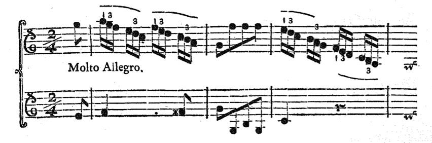 Du triolet 8 Dans les pièces rapides, on doit souvent prendre deux triolets, c'est-à-dire six notes, dans le même coup d'archet.