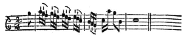 Sixième partie 14 Dans un tempo ni trop lent ni trop rapide 60, on peut jouer la première note du triolet seule en tirant, et les deux autres en poussant, mais de telle sorte qu'elles sonnent très
