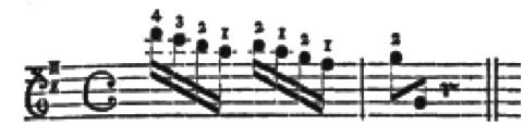Huitième partie, première section 17 Il est aussi très facile de descendre, si l'on utilise les mêmes doigtés pour des mouvements semblables.