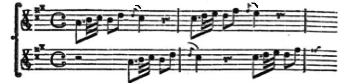 S'il s'agit d'une erreur du compositeur, le violoniste doit être plus sensé, tenir le port de voix la valeur de la note qui le suit, et ne tomber dans la