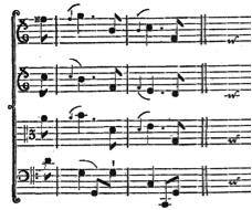 Des ports de voix et autres ornements du même type Il faut toutefois bien faire remarquer que l'anschlag avec deux notes égales, aux exemples (1) et (3) doit être joué faible, et la note principale