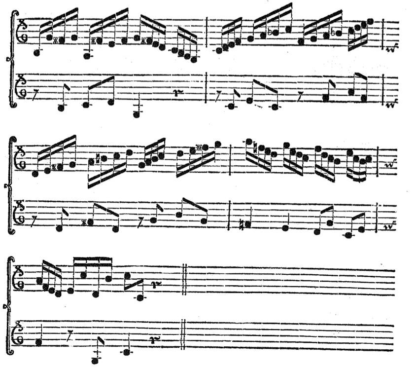 Quatrième partie 39 Dans ce dernier exemple et dans tous les suivants, on a mis un deuxième violon comme voix de basse, afin que le maître et l'élève puissent les jouer ensemble alternativement.