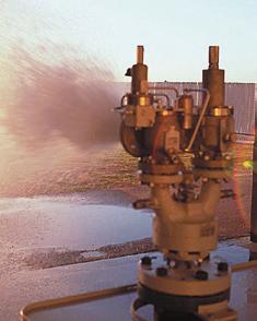 Applications liquide/phase mixte Les vannes de sécurité sélectrices peuvent être employées pour des applications gaz, vapeur ou liquide. Elles sont également adaptées aux procédés à phase mixte.