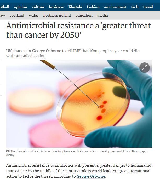 Antibiorésistance une des principales causes de mortalité dans le monde à l avenir?