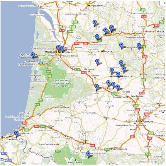 État des lieux (juillet 2009) En termes d infrastructures : 20 émetteurs TNT en Aquitaine 7 en Dordogne 3 en Gironde 9 en Lot-et-Garonne 1 dans les Pyrénées-Atlantiques