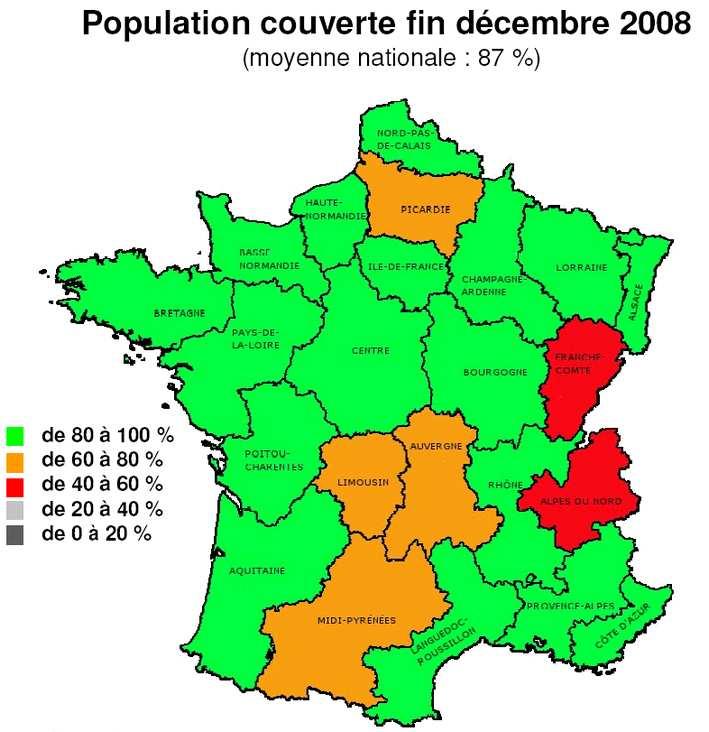 Comparaisons régionales : L Aquitaine se place dans la moyenne nationale, parmi les régions les mieux desservies