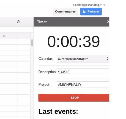 Pour des équipes agiles Gestion des temps Comptabilisez facilement le temps passé sur vos projets o Créez automatiquement un rapport dans Google Sheet : les tâches