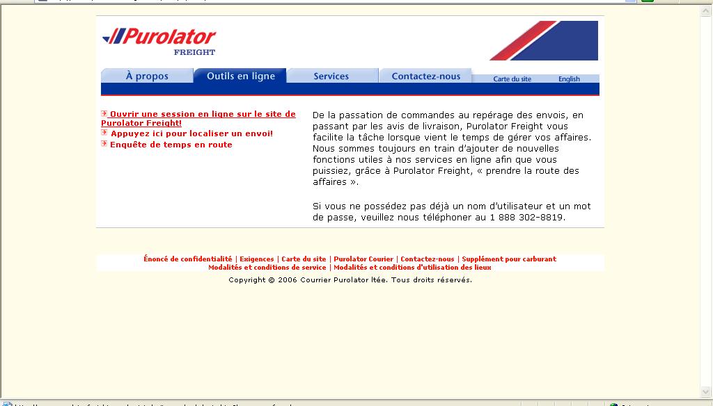 Visitez le site Web de Purolator Freight : www.purolatorfreight.