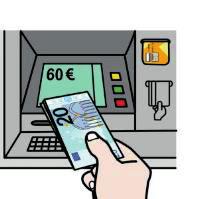 La carte de retrait remise par la banque me permet de retirer une somme d argent liquide au distributeur automatique de billets.