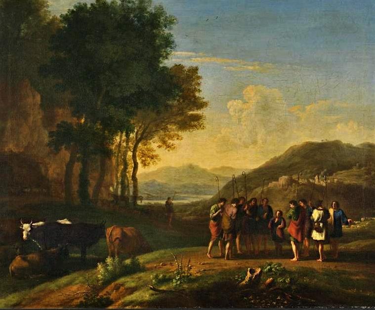 1 Landscape with Joseph and his brethren painting : 49,5 x