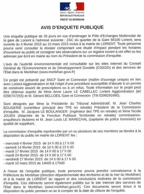 Annexe 3 : Avis d enquête SNCF Mobilité -