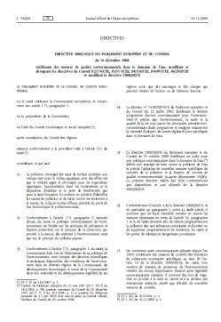 bioaccumulation et de l empoisonnement secondaire Pour l état chimique : (Ineris) 6 NQE fixées par la Directive