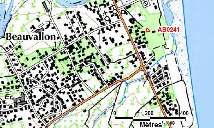 Parcelle AB241 Rivière de Roches Localisation Figure 10 Localisation de la parcelle AB0241 ( IGN, Scan 25 ) Objet de la demande de la mairie de Saint-Benoît : Le propriétaire souhaite reconstruire à