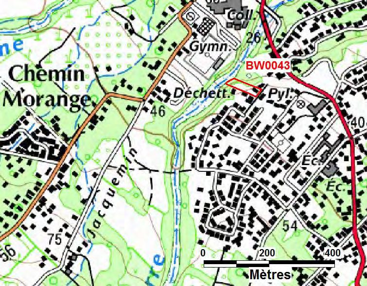 Parcelle BW0043 Ste Anne Localisation : Figure 14 Localisation de la parcelle BW0043 ( IGN, Scan 25 ) Objet de la demande de la mairie de Saint-Benoît : Le propriétaire a un projet de division