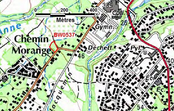 Parcelle BW0537 Ste Anne Localisation : Figure 20 Localisation de la parcelle BW0537 ( IGN, Scan 25 ) Objet de la demande de la mairie de Saint-Benoît : Le propriétaire souhaite construire une maison.