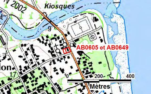 Parcelles AB0605 et AB0649 Beauvallon Localisation : Figure 26 Localisation des parcelles AB0605 et AB0649 ( IGN, Scan 25 ) Objet de la demande de la mairie de Saint-Benoît : Précision du zonage