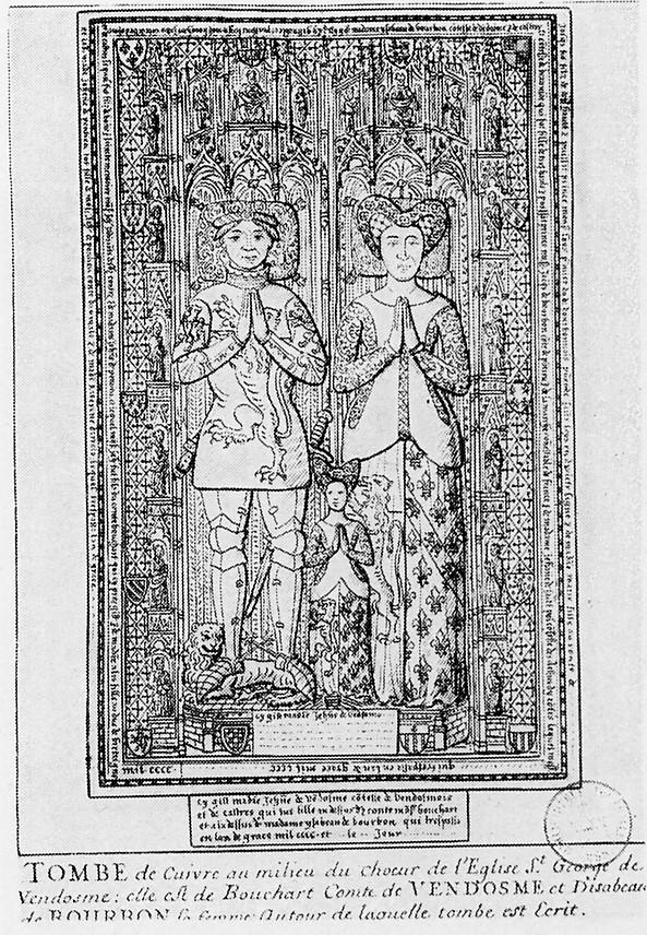 Héraldique funéraire Tombeau d Isabelle de Bourbon, sa femme (+ 400) et de Jeanne de Vendôme, leur