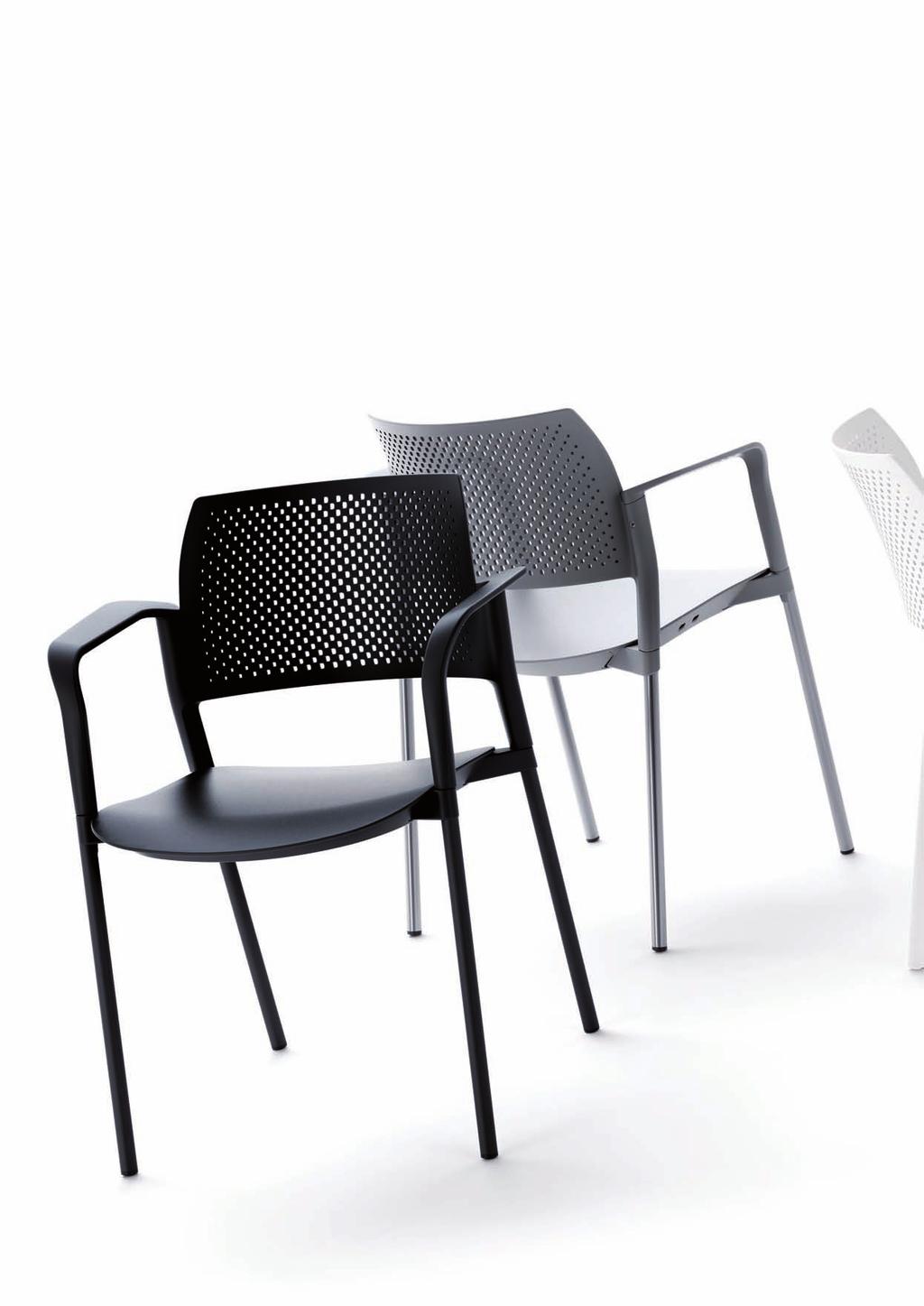 KYOS 02 KYOS A la fois fraîche et élégante, la gamme KYOS propose une série très contemporaine de sièges empilables pour visiteurs, réunion et collectivité.