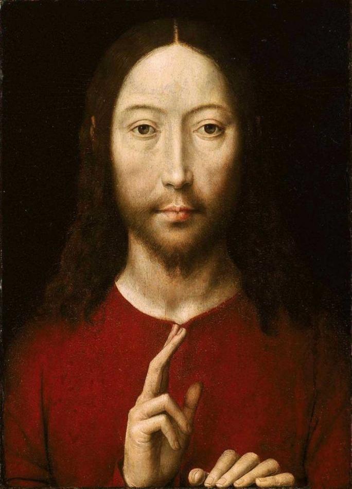 Hans Memling, 1481 Christ bénissant, Huile