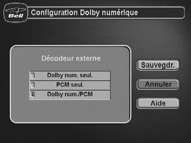 Utilisation du système Utiliser l ambiophonie Dolby MC UTILISER L AMBIOPHONIE DOLBY MC La fonctionnalité Dolby numérique vous donne la capacité de profiter d émissions en ambiophonie.
