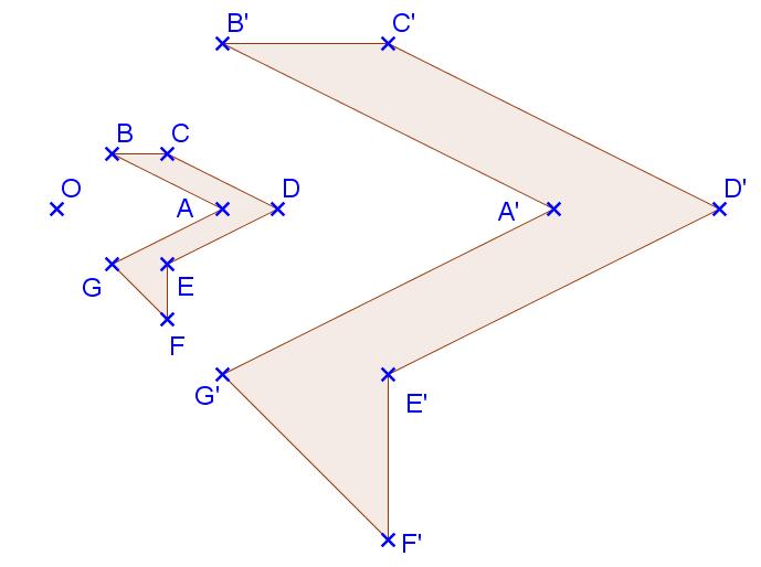 Application 3 : Le périmètre du polygone ABCDEFG est 12 cm, et son aire est 2,5 cm 2.