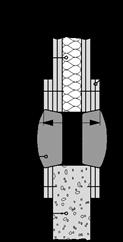 1.2. Le bouchon coupe-feu peut être installé dans l ouverture ronde directement ou alternativement dans un manchon plastique adapté (PVC, 2mm d épaisseur de paroi, 150 mm de longueur, en alignement