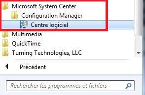programmes (2) - Trouver le dossier Microsoft System Center - Ouvrir le sous-dossier