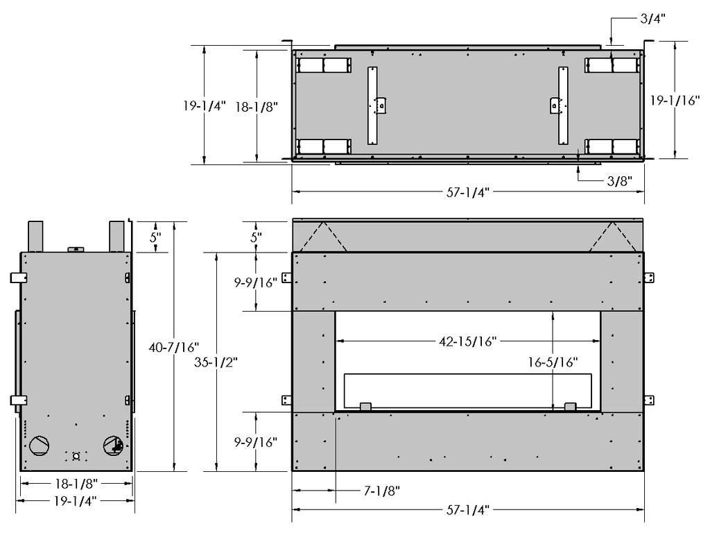 Foyers Extérieurs Dimensions OFP4336S1,