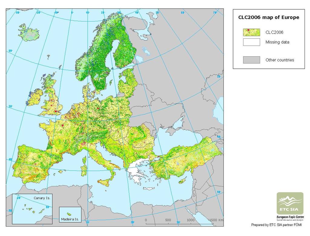 Occupation et usages des sols Une base de référence (Corine Land Cover) et des émulations régionales Programme européen (Agence européenne de l environnement) 4 millésimes : 1990, 2000, 2006 et 2012