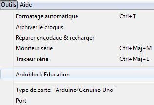Ardublock Education est un outil d extension du logiciel de base Arduino IDE.