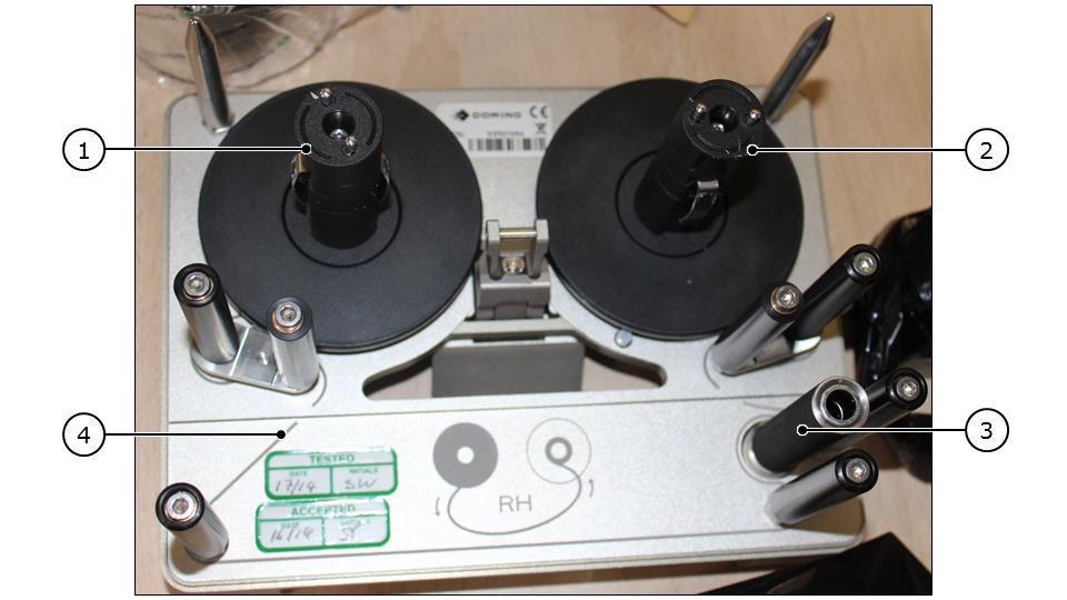 Figure 78 : cassette de ruban encreur vide [#122] Nettoyez le rouleau en caoutchouc (figure 78-3) avec un chiffon de nettoyage (vous trouverez davantage d informations sur les produits de nettoyage à