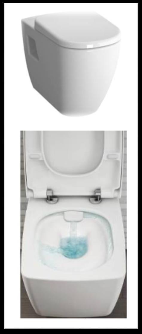 Toilettes WC Suspendu VITRA - Pack cuvette suspendue D-light Vitra Flush sans bride abattant frein de chute Cuvette intérieure sans bride garantissant ainsi une hygiène parfaite (95% de bactérie en