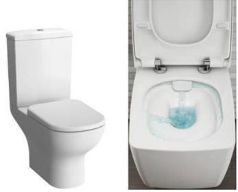 Toilettes WC à poser VITRA - Pack WC D-light Flush sans bride sortie horizontale abattant frein de chute Cuvette intérieure sans bride (95% de bactérie en moins) & hygiène parfaite Orientation
