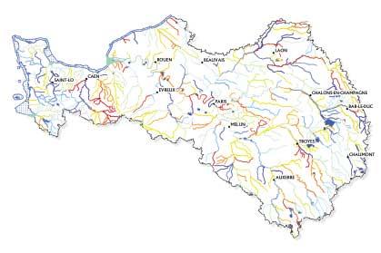 Pour les rivières, un type de masses d eau est défini par son appartenance à une hydroécorégion, et à une classe de taille, qui croît de l amont vers l aval selon l arborescence du bassin versant.