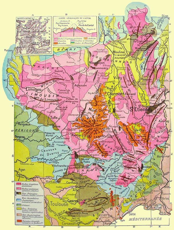 Brassac Figure 3 : Carte géologique du massif central (source : Cosmovision) Dans la région centrale,