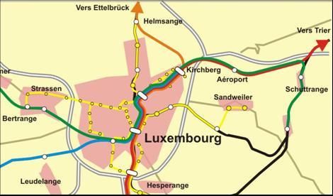 (8) Le concept de mobilité TC proposé pour 2030 > Réseau TCSP Luxembourg: > Le