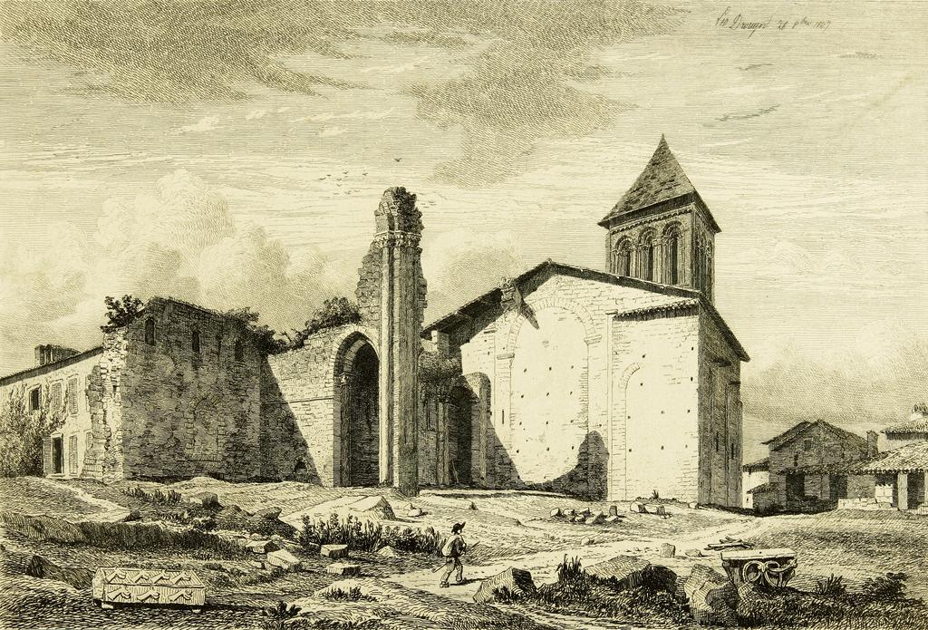 L'abbaye au XIXème siècle En 1822, une grande partie de l'abbatiale édifiée au XII ème siècle s'effondra.
