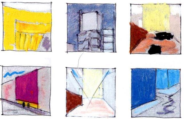 L architecte Danoise Anne Kappel publie en 1998 un recueil de dessins sur le rôle de la couleur dans de multiples configurations spatiales 272.