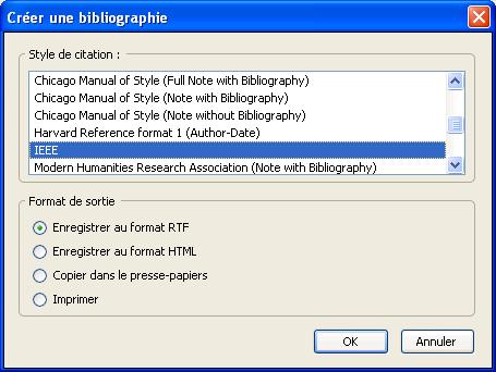 Produire une bibliographie n Formater sa bibliographie